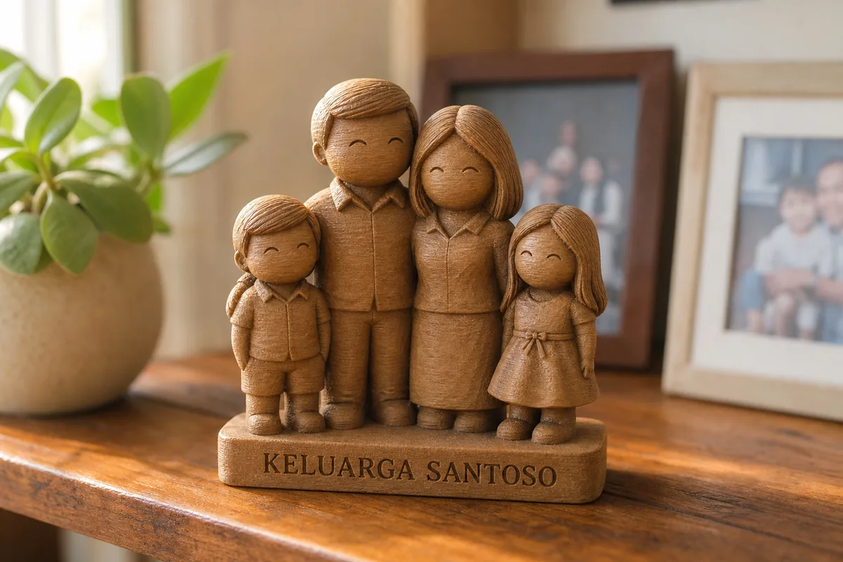 LP Figur Kayu Keluarga